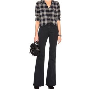 Current Elliott Le Girl Crush High Rise Flare Jeans Faded Black Denim Size 29